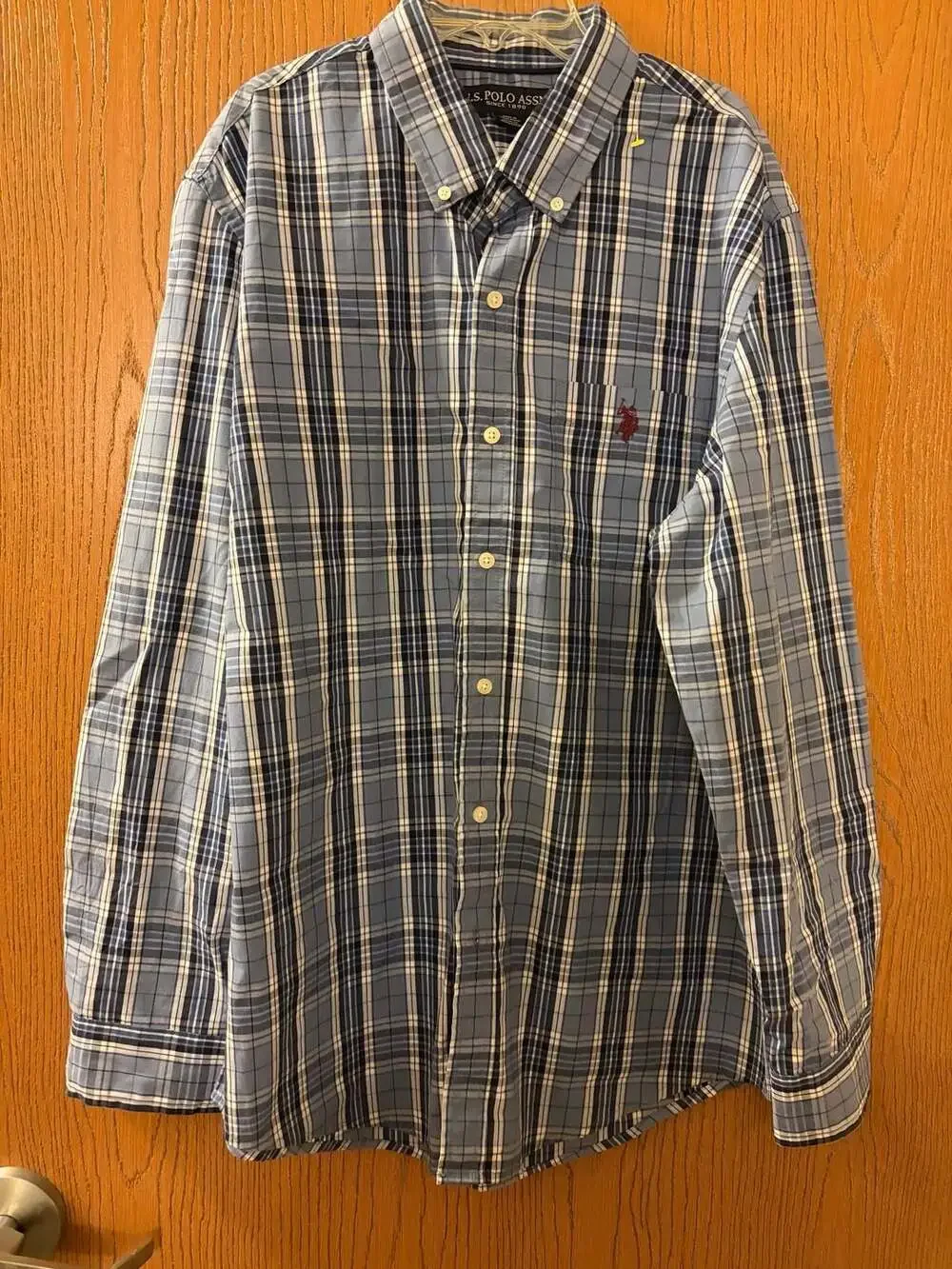 U.S. Polo Assn. Long Sleeve Plaid Button Down Shirt Blue